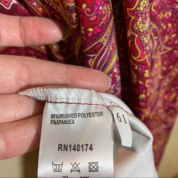 NWT Burgundy Paisley Cowl Neck spring Midi Dress with Pockets  RebornNY … - Picture 5 of 7